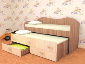 Кровать детская Нимфа двухместная 2.0 Венге/Дуб молочный в Солнечном - solnechnyj.katalogmebeli.com | фото 3