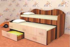 Кровать детская Нимфа двухместная 2.0 Венге/Дуб молочный в Солнечном - solnechnyj.katalogmebeli.com | фото 5