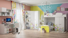 Детская комната Флер (Белый/корпус Выбеленное дерево) в Солнечном - solnechnyj.katalogmebeli.com | фото 3