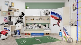 Детская комната Футбол ЧМ (Белый/Синий/корпус Клен) в Солнечном - solnechnyj.katalogmebeli.com | фото 7