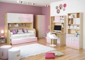 Детская комната Грэйси (Розовый/Серый/корпус Клен) в Солнечном - solnechnyj.katalogmebeli.com | фото 2