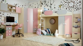 Детская комната Грэйси (Розовый/Серый/корпус Клен) в Солнечном - solnechnyj.katalogmebeli.com | фото 1
