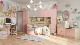 Детская комната Грэйси (Розовый/Серый/корпус Клен) в Солнечном - solnechnyj.katalogmebeli.com | фото 13