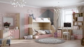 Детская комната Грэйси (Розовый/Серый/корпус Клен) в Солнечном - solnechnyj.katalogmebeli.com | фото 12