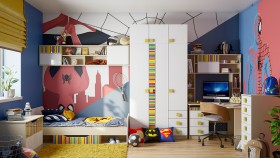 Детская комната Клаксон без машинок (Белый/корпус Клен) в Солнечном - solnechnyj.katalogmebeli.com | фото 1