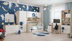 Детская комната Санни (Белый/корпус Клен) в Солнечном - solnechnyj.katalogmebeli.com | фото 3