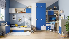 Детская комната Скай (Синий/Белый/корпус Клен) в Солнечном - solnechnyj.katalogmebeli.com | фото 1