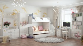 Детская комната Совушки (Белый/корпус Выбеленное дерево) в Солнечном - solnechnyj.katalogmebeli.com | фото 3