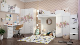 Детская комната Совушки (Белый/корпус Выбеленное дерево) в Солнечном - solnechnyj.katalogmebeli.com | фото