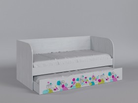 Диван-кровать Флёр (Белый/корпус Выбеленное дерево) в Солнечном - solnechnyj.katalogmebeli.com | фото