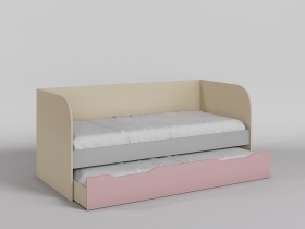 Диван-кровать Грэйси (Розовый/Серый/корпус Клен) в Солнечном - solnechnyj.katalogmebeli.com | фото