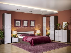 Спальня Нэнси (Венге/Белый глянец) в Солнечном - solnechnyj.katalogmebeli.com | фото