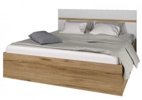 Ким кровать 1,4 (Дуб сонома/белый глянец) в Солнечном - solnechnyj.katalogmebeli.com | фото