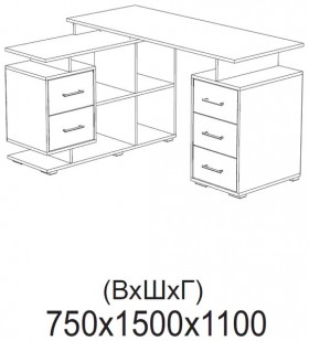Компьютерный стол угловой СКМУ-3 белый в Солнечном - solnechnyj.katalogmebeli.com | фото 2