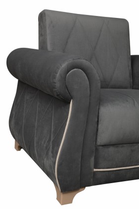 Кресло для отдыха "Порто" (велюр графит / микровельвет крем) в Солнечном - solnechnyj.katalogmebeli.com | фото 7