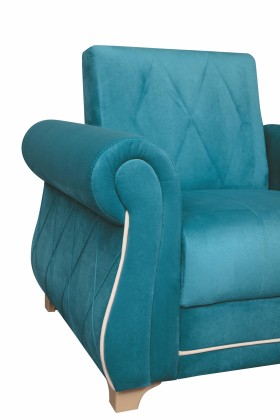 Кресло для отдыха "Порто" (велюр киви бирюза / микровельвет крем) в Солнечном - solnechnyj.katalogmebeli.com | фото 5
