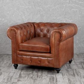 Кресло кожаное Лофт Честер (кожа) в Солнечном - solnechnyj.katalogmebeli.com | фото