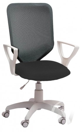 Кресло компьютерное Элегия S (белый/ткань сетка темно-серая) в Солнечном - solnechnyj.katalogmebeli.com | фото
