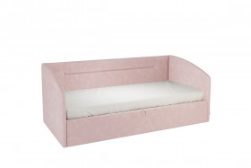 Кровать 0.9 Альба Софа (Нежно-розовый велюр) в Солнечном - solnechnyj.katalogmebeli.com | фото