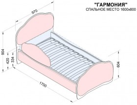 Кровать 160 Гармония 33 Сиреневый (мягкий бортик) в Солнечном - solnechnyj.katalogmebeli.com | фото 2