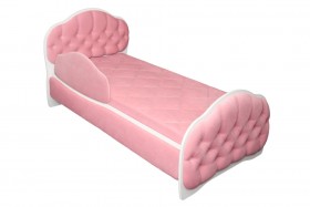 Кровать 160 Гармония 36 Светло-розовый (мягкий бортик) в Солнечном - solnechnyj.katalogmebeli.com | фото