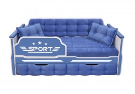 Кровать 160 серии Спорт 2 ящика 85 Синий (подушки) в Солнечном - solnechnyj.katalogmebeli.com | фото