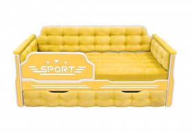 Кровать 170 серии Спорт 1 ящик 74 Жёлтый (мягкие боковые накладки) в Солнечном - solnechnyj.katalogmebeli.com | фото