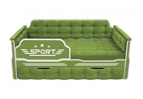 Кровать 170 серии Спорт 1 ящик 76 Зелёный (мягкие боковые накладки) в Солнечном - solnechnyj.katalogmebeli.com | фото