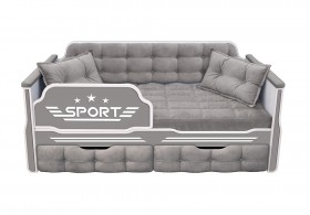 Кровать 170 серии Спорт 2 ящика 45 Серый (подушки) в Солнечном - solnechnyj.katalogmebeli.com | фото