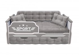 Кровать 180 серии Спорт 1 ящик 45 Серый (подушки) в Солнечном - solnechnyj.katalogmebeli.com | фото