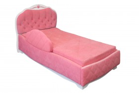 Кровать 190 Гармония Lux 36 Розовый (мягкий бортик) в Солнечном - solnechnyj.katalogmebeli.com | фото