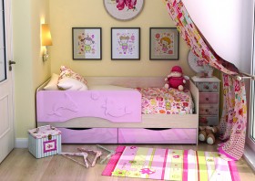 Кровать Алиса КР-812 1,6 Белфорд/Розовый металлик в Солнечном - solnechnyj.katalogmebeli.com | фото