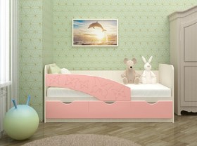 Кровать Бабочки 1,6м (Розовый металлик) в Солнечном - solnechnyj.katalogmebeli.com | фото 1