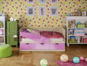 Кровать Бабочки 1,6м (Сиреневый металлик) в Солнечном - solnechnyj.katalogmebeli.com | фото