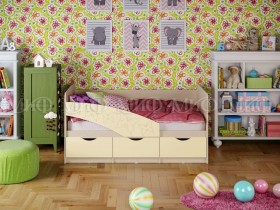 Кровать Бабочки 1,6м (Ваниль матовый) в Солнечном - solnechnyj.katalogmebeli.com | фото