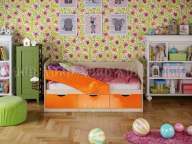 Кровать Бабочки 1,8м (Оранжевый металлик) в Солнечном - solnechnyj.katalogmebeli.com | фото