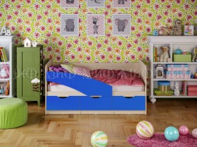 Кровать Бабочки 1,8м (Синий матовый) в Солнечном - solnechnyj.katalogmebeli.com | фото