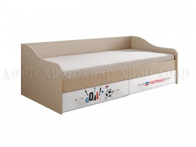 Кровать Boy Вега 0,9 м (Дуб беленый/Белый глянец/фотопечать) в Солнечном - solnechnyj.katalogmebeli.com | фото 1