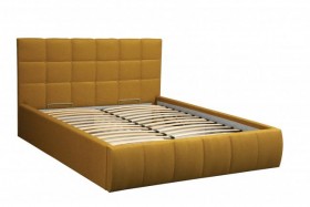 Кровать "Диана" ш. 1400 (Н=1010мм) (жаккард горчица) в Солнечном - solnechnyj.katalogmebeli.com | фото 1