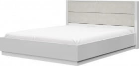 Кровать двойная 1400х2000 Вива (Белый/Белый глянец/Платина) в Солнечном - solnechnyj.katalogmebeli.com | фото 1