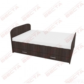 Кровать двухспальная ЛДСП 1400 с ящиками Венге в Солнечном - solnechnyj.katalogmebeli.com | фото