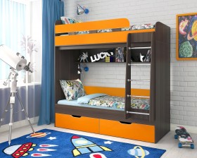 Кровать двухъярусная Юниор-5  Бодего/Оранжевый в Солнечном - solnechnyj.katalogmebeli.com | фото