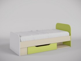 Кровать Эппл 1650х750 (Зеленый/Белый/корпус Клен) в Солнечном - solnechnyj.katalogmebeli.com | фото