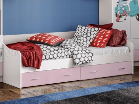 Кровать Fashion-1 Вега 0,9 м (Белый/Розовый) в Солнечном - solnechnyj.katalogmebeli.com | фото