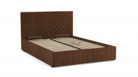 Кровать Гамма ш. 1400 (с основанием для хранения) (велюр тенерифе шоколад) в Солнечном - solnechnyj.katalogmebeli.com | фото 3