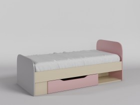 Кровать Грэйси 1650х750 (Розовый/Серый/корпус Клен) в Солнечном - solnechnyj.katalogmebeli.com | фото