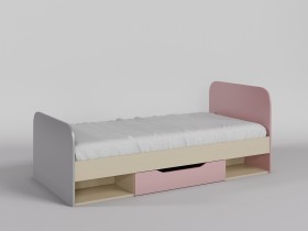 Кровать Грэйси 1950х950 (Розовый/Серый/корпус Клен) в Солнечном - solnechnyj.katalogmebeli.com | фото