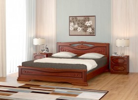 Кровать Карина-7 из массива сосны 1400*2000 Орех в Солнечном - solnechnyj.katalogmebeli.com | фото