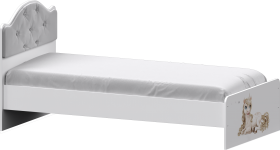 Кровать Каспер с мягкой спинкой и фотопечатью (800х1900) Белый в Солнечном - solnechnyj.katalogmebeli.com | фото
