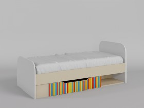 Кровать Клаксон без машинок 1650х750 (Белый/корпус Клен) в Солнечном - solnechnyj.katalogmebeli.com | фото